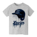Xavier University Musketeers Original Dripping Baseball Helmet Grey Cotton T-Shirt  by Vive La Fete