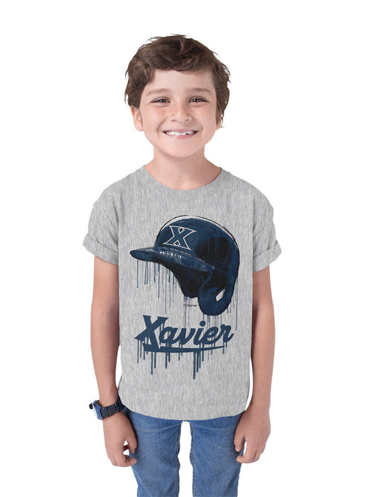 Xavier University Musketeers Original Dripping Baseball Helmet T-Shirt Cotton by Vive La Fete - Vive La Fête - Online Apparel Store