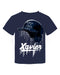Xavier University Musketeers Original Dripping Baseball Helmet Navy T-Shirt Cotton by Vive La Fete