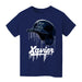 Xavier University Musketeers Original Dripping Baseball Helmet Navy T-Shirt Cotton by Vive La Fete