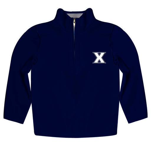 Xavier Musketeers Vive La Fete Logo and Mascot Name Womens Blue Quarter Zip Pullover