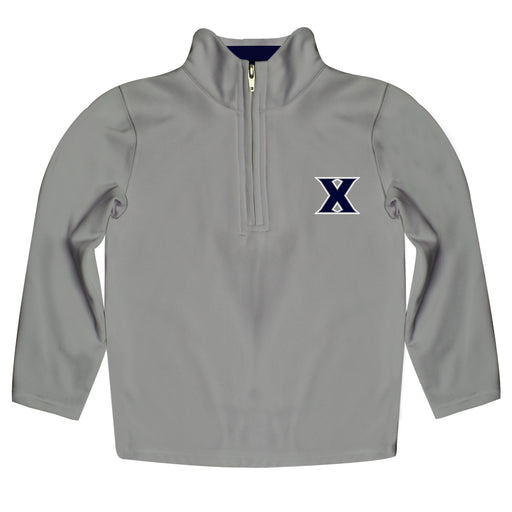 Xavier Musketeers Vive La Fete Logo and Mascot Name Womens Gray Quarter Zip Pullover