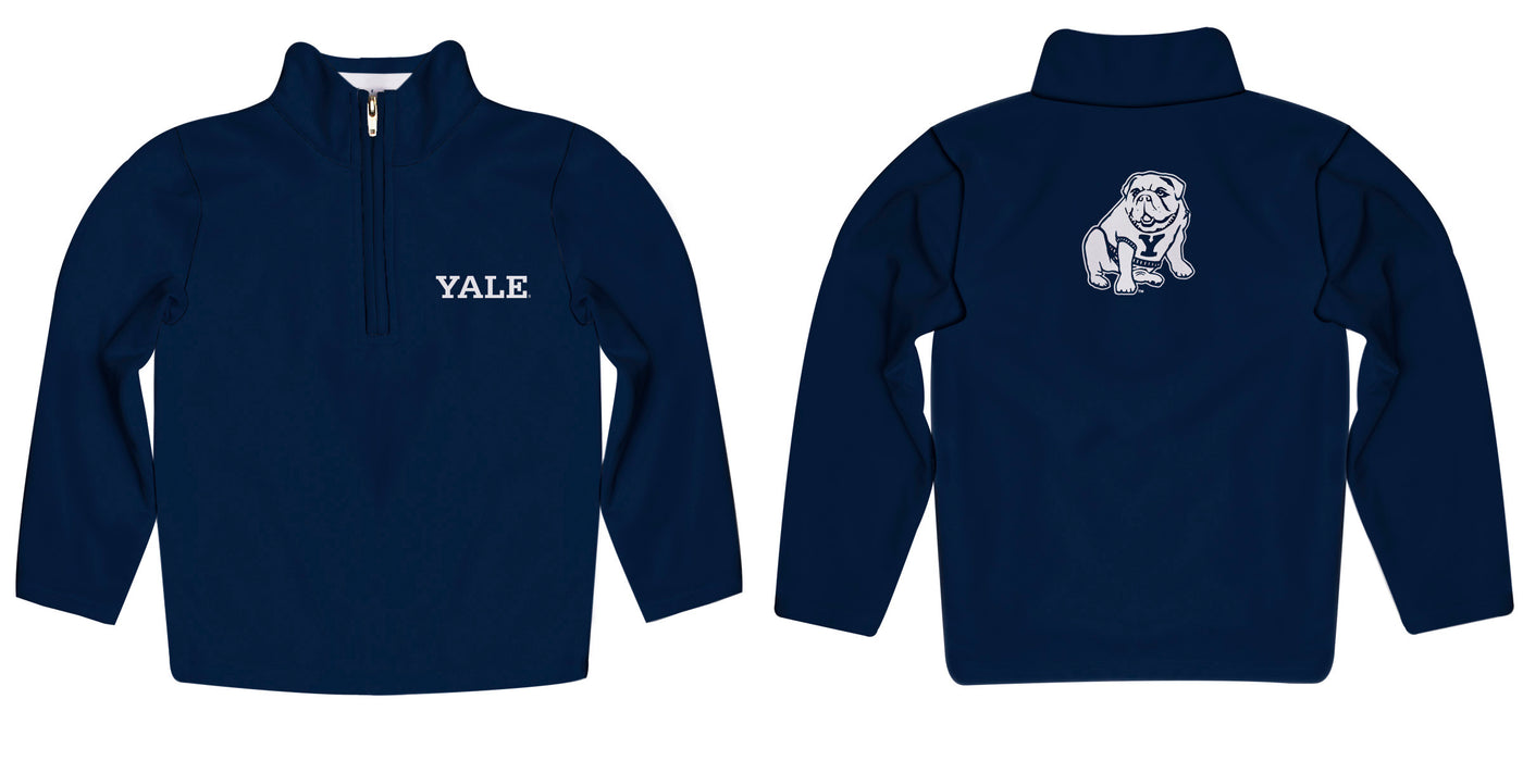 Yale University Bulldogs Vive La Fete Game Day Solid Blue Quarter Zip Pullover Sleeves - Vive La Fête - Online Apparel Store
