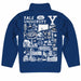 Yale University Bulldogs Hand Sketched Vive La Fete Impressions Artwork  Blue Boys Quarter Zip Pullover V1 - Vive La Fête - Online Apparel Store