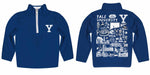 Yale University Bulldogs Hand Sketched Vive La Fete Impressions Artwork  Blue Boys Quarter Zip Pullover V1 - Vive La Fête - Online Apparel Store