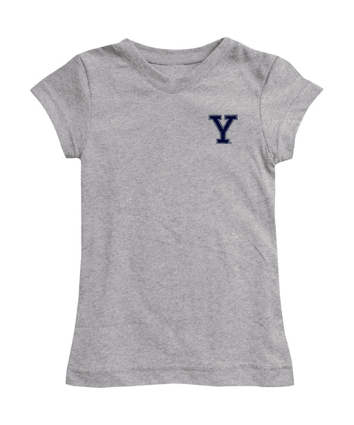 Yale University Bulldogs Hand Sketched Vive La Fete Impressions Artwork Grey Girls Cotton Short Sleeve Tee