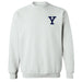 Yale University Bulldogs Hand Sketched Vive La Fete Impressions Artwork White Crew Neck Sweatshirt for Women