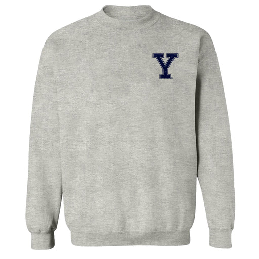 Yale University Bulldogs Hand Sketched Vive La Fete Impressions Artwork Gray Crew Neck Sweatshirt for Women