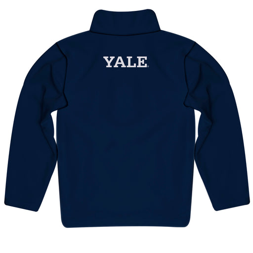 Yale Bulldogs Vive La Fete Logo and Mascot Name Womens Navy Quarter Zip Pullover - Vive La Fête - Online Apparel Store