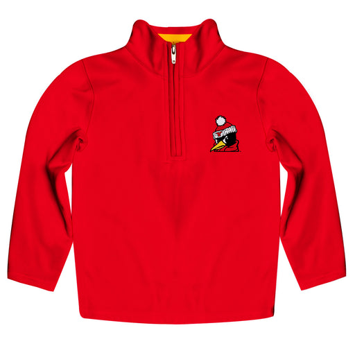 Youngstown State Penguins Vive La Fete Game Day Solid Red Quarter Zip Pullover Sleeves