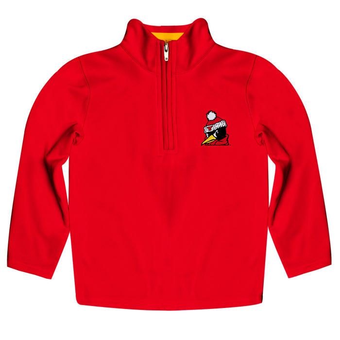Youngstown State Penguins Vive La Fete Game Day Solid Red Quarter Zip Pullover Sleeves