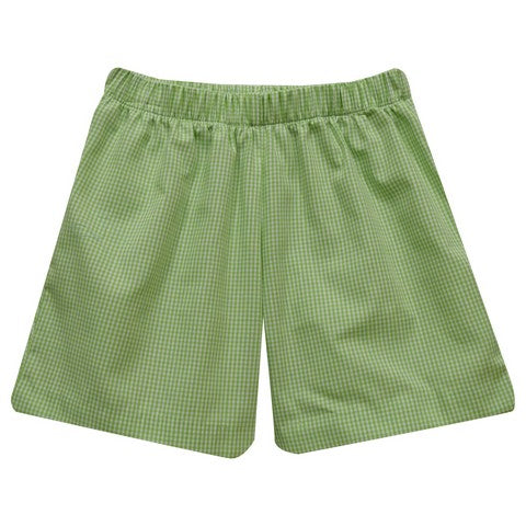 Green Check Boys Pull On Short