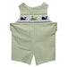 Whales Smocked Green Stripe Seersucker Boys Shortall