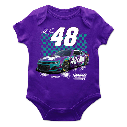 Alex Bowman Cotton Short Sleeve Bodysuit Purple
