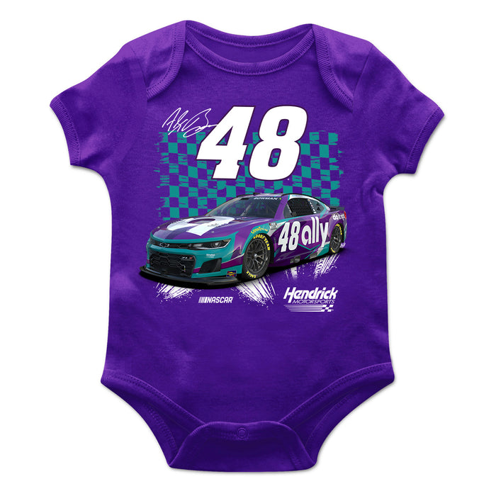 Alex Bowman Cotton Short Sleeve Bodysuit Purple