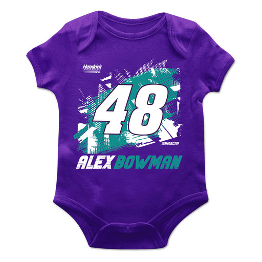 Alex Bowman Cotton Short Sleeve Bodysuit Purple