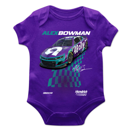 Alex Bowman Cotton Short Sleeve Bodysuit Purple