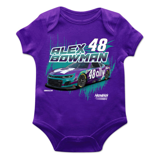 Alex Bowman Cotton Short Sleeve Bodysuit Purple