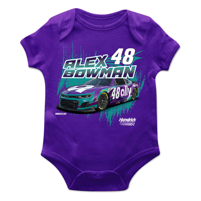 Alex Bowman Cotton Short Sleeve Bodysuit Purple