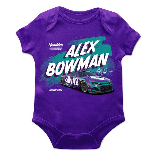 Alex Bowman Cotton Short Sleeve Bodysuit Purple