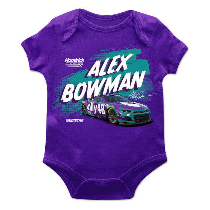 Alex Bowman Cotton Short Sleeve Bodysuit Purple