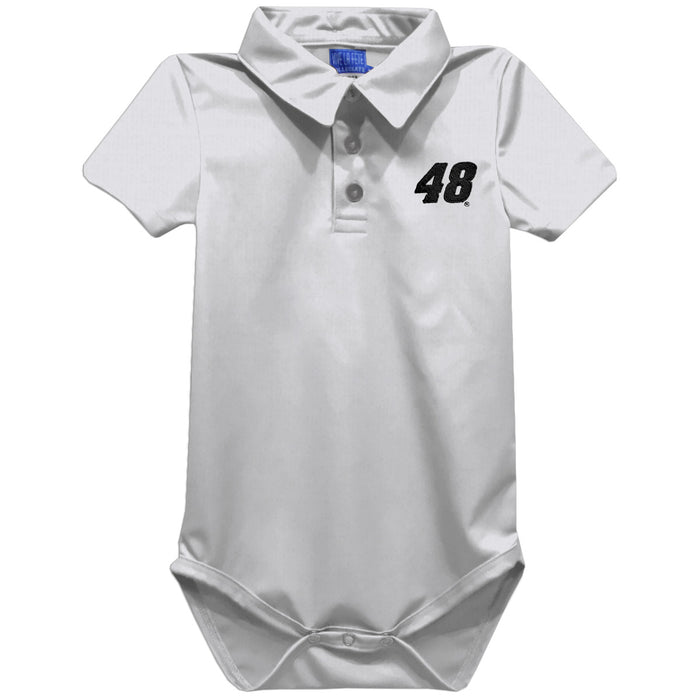 Alex Bowman Vive La Fete Solid Polo Bodysuit - White