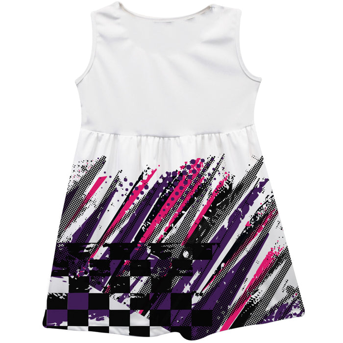 Alex Bowman Vive La Fete NASCAR Abstract Check Halftones Tank Dress - White - Vive La Fête - Online Apparel Store