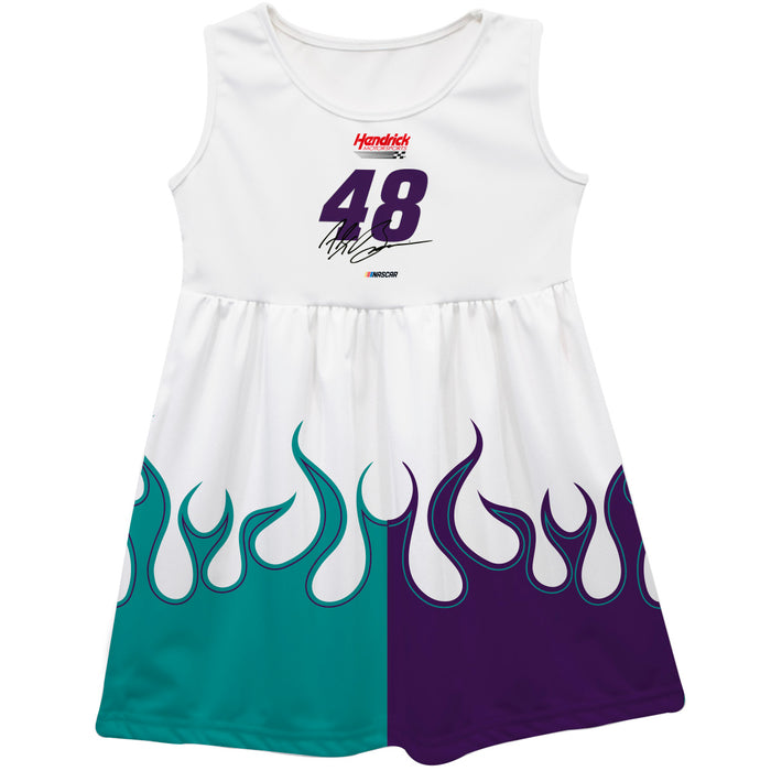 Alex Bowman Vive La Fete NASCAR Car - Flames Tank Dress - White