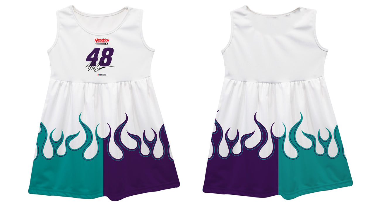 Alex Bowman Vive La Fete NASCAR Car - Flames Tank Dress - White