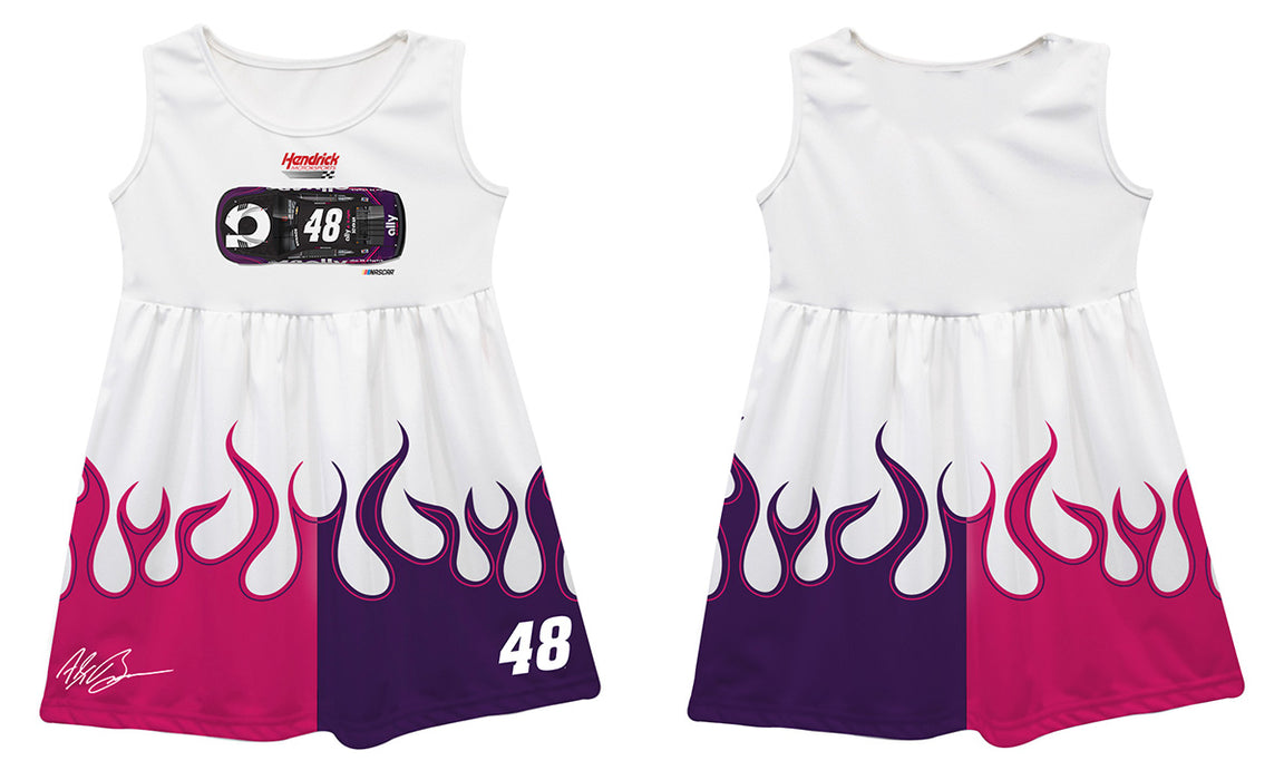 Alex Bowman Vive La Fete NASCAR Car - Flames Tank Dress - White - Vive La Fête - Online Apparel Store