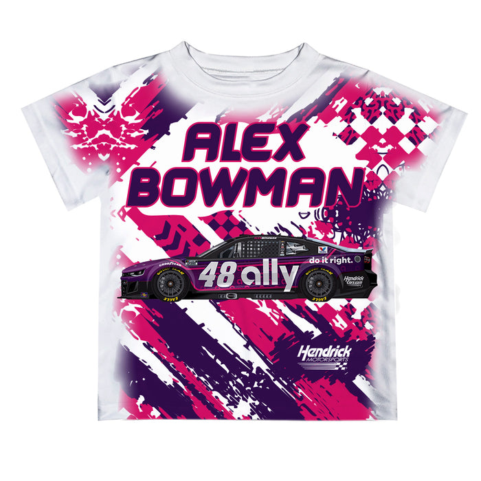 Alex Bowman Vive La Fete NASCAR Abstract Kids T-Shirt - Purple