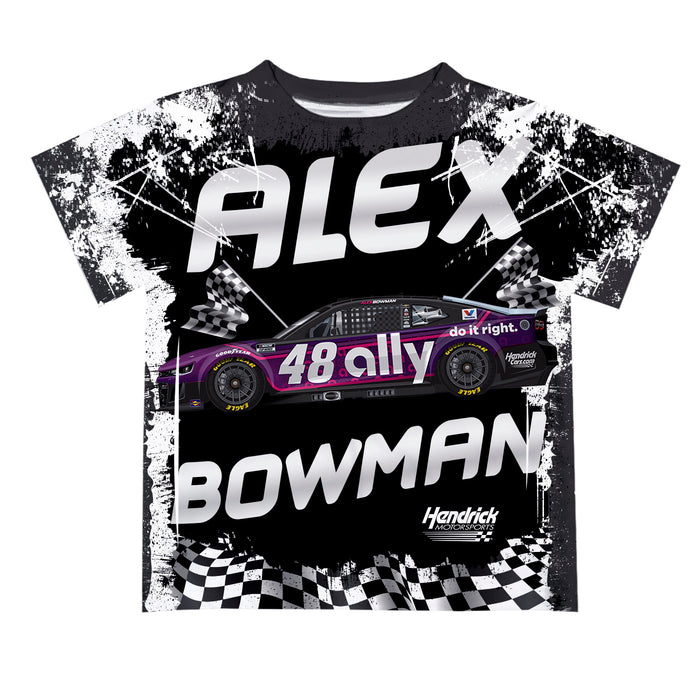 Alex Bowman Vive La Fete NASCAR Abstract Kids T-Shirt  - Black