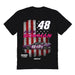 Alex Bowman NASCAR American Flag Cotton T-Shirt - Black