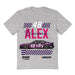 Alex Bowman NASCAR Name Grid Classic Cotton T-Shirt  - Grey