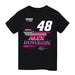 Alex Bowman NASCAR Geometric Classic Front Cotton T-Shirt - Black