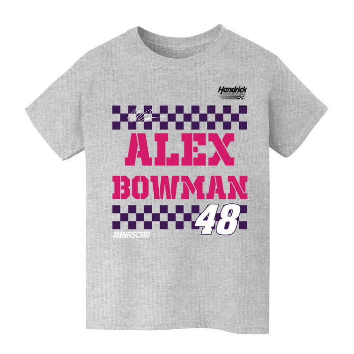 Alex Bowman NASCAR Grid Car Cotton T-Shirt - Grey