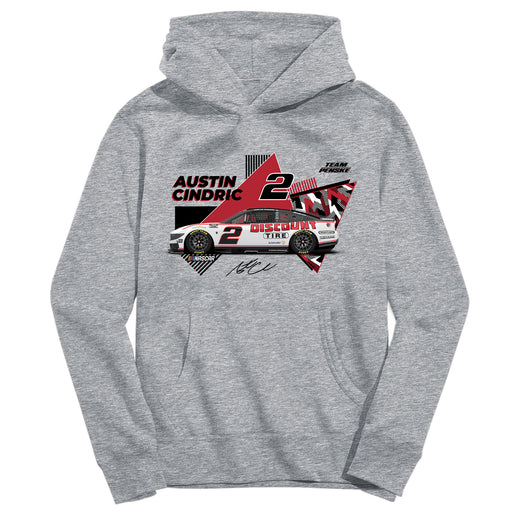 Austin Cindric Vive La Fete NASCAR Pullover Cotton Hoodie Gray