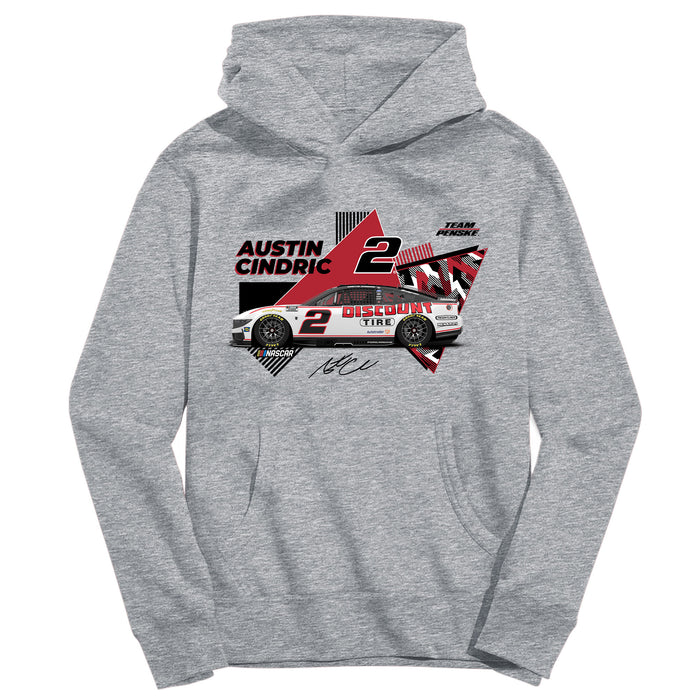 Austin Cindric Vive La Fete NASCAR Pullover Cotton Hoodie Gray