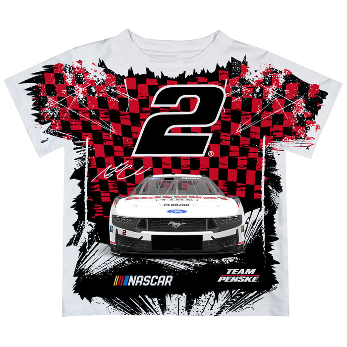 Austin Cindric Vive La Fete NASCAR Checkered Racing Car T-Shirt Red and Black