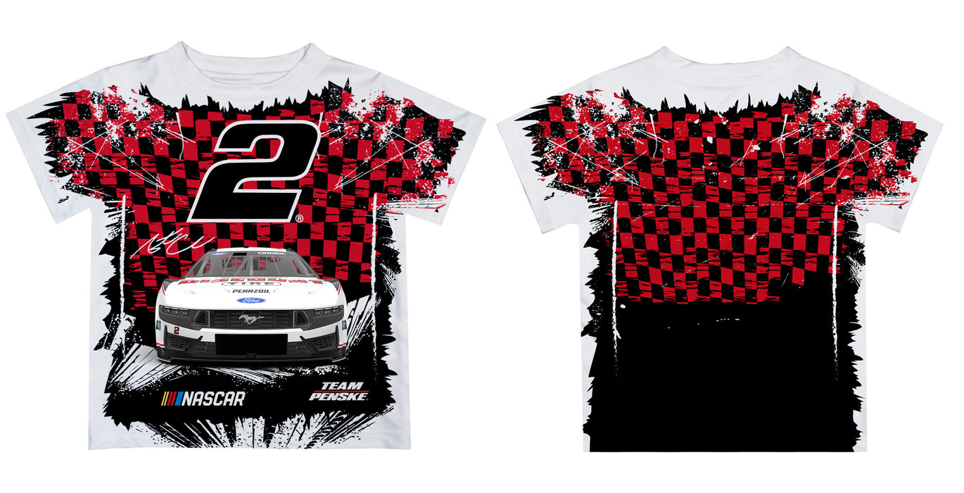 Austin Cindric Vive La Fete NASCAR Checkered Racing Car T-Shirt Red and Black