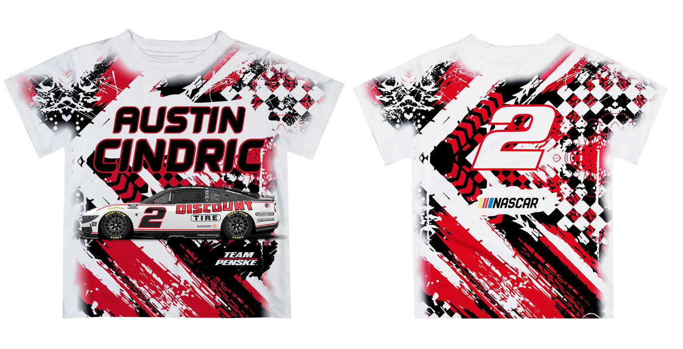 Austin Cindric Vive La Fete NASCAR Abstract Kids T-Shirt White
