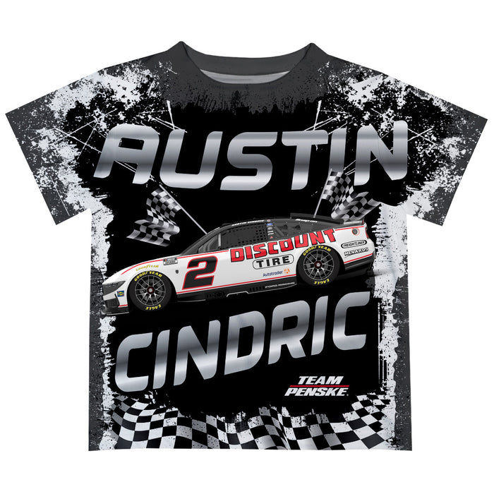 Austin Cindric Vive La Fete NASCAR Abstract Kids T-Shirt Black