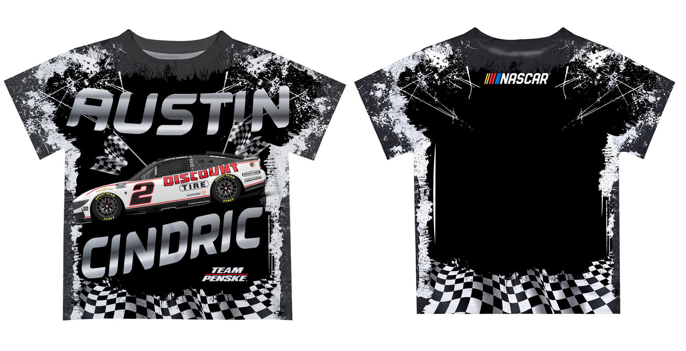 Austin Cindric Vive La Fete NASCAR Abstract Kids T-Shirt Black