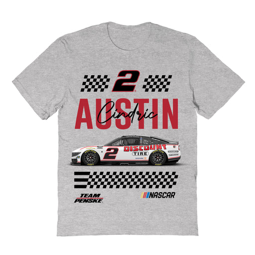 Austin Cindric Vive La Fete NASCAR Name Grid Classic Cotton T-Shirt Gray