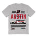 Austin Cindric Vive La Fete NASCAR Name Grid Classic Cotton T-Shirt Gray