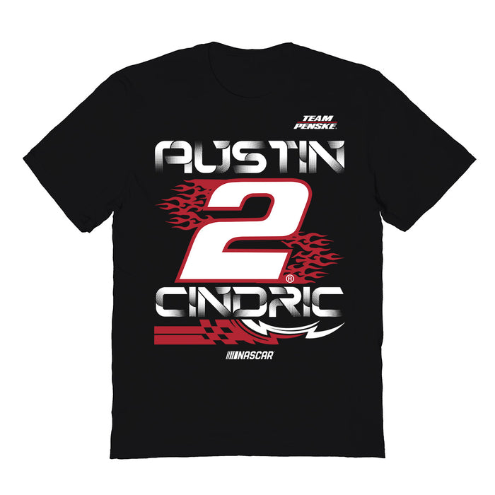 Austin Cindric Vive La Fete NASCAR Fire number Cotton T-Shirt Black