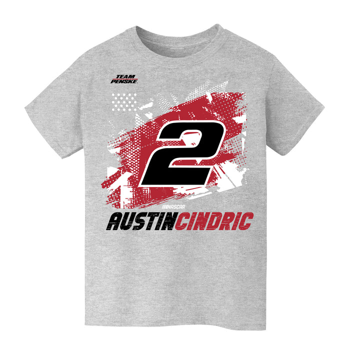 Austin Cindric Vive La Fete NASCAR Abstract Check Halftones Cotton T-Shirt Gray