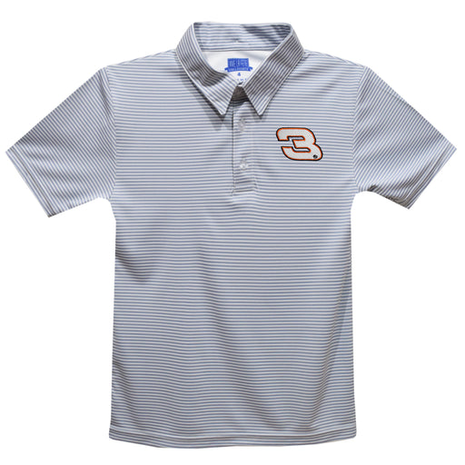 Austin Dillon Vive La Fete Pencil Stripe Polo - Gray