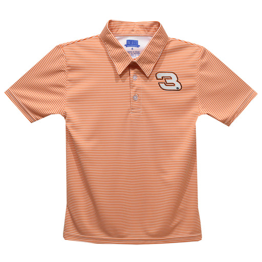Austin Dillon Vive La Fete Pencil Stripe Polo - Orange