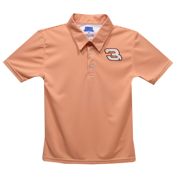 Austin Dillon Vive La Fete Pencil Stripe Polo - Orange